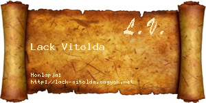 Lack Vitolda névjegykártya